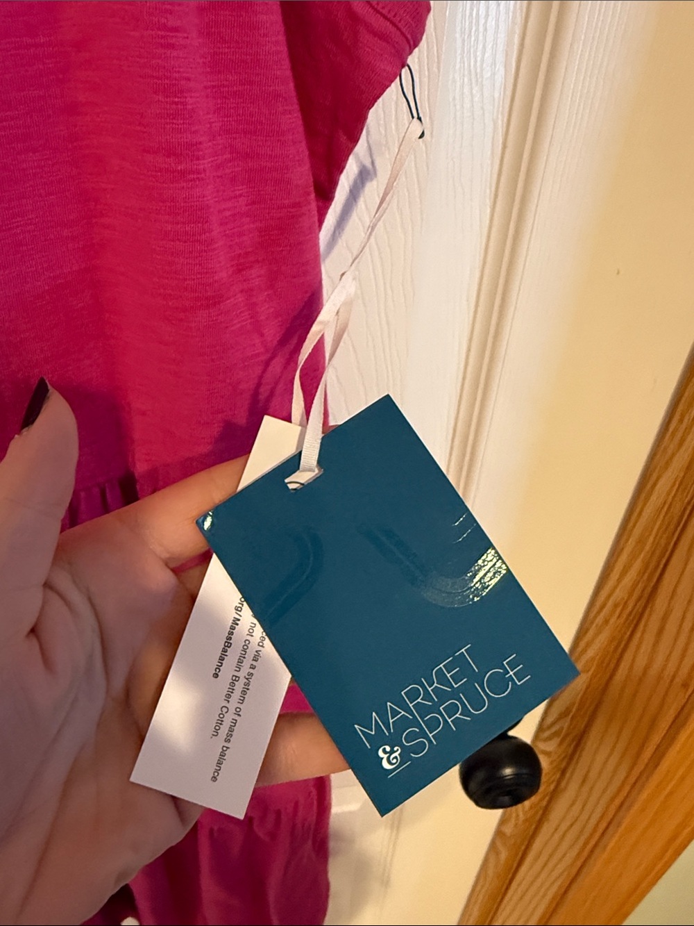 600 NWT Market & Spruce Taria Sleeveless Tiered Shift Dress Fuchsia Pink Size M - Picture 5 of 6